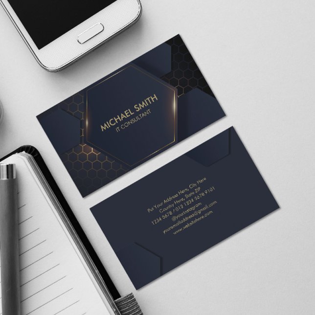 Tarjeta de presentación Hexagonal de alta tecnolog (Subido por el creador)