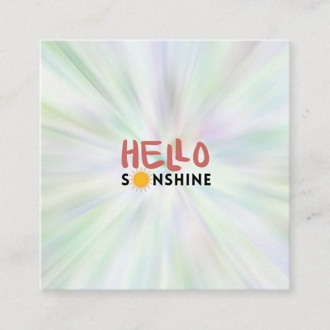 Tarjeta De Presentación Hola Sonshine, Sun Rays, vibraciones de verano (Anverso)