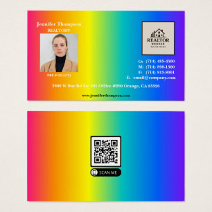 Tarjeta de presentación holográfica de moda Rainbo