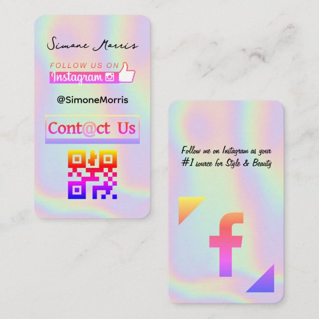 Tarjeta de presentación Holográfica Design (Anverso / Reverso)