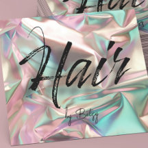 Tarjeta de presentación Holográfica Hair Stylista