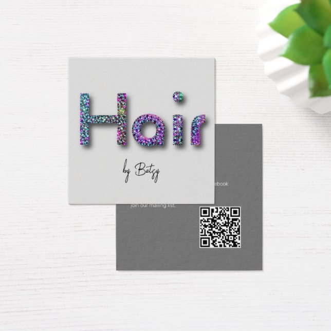 Tarjeta de presentación Holográfica Purpurina Hair (Escritorio)