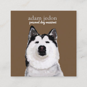 Tarjeta de presentación Husky Square de Dog Assist