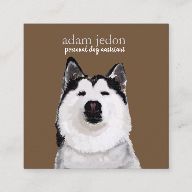 Tarjeta de presentación Husky Square de Dog Assist (Anverso)