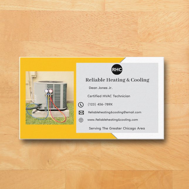 Tarjeta de presentación Hvac Hvac para refrigeraci (Yellow AC Business Card )