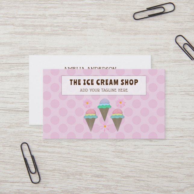 Tarjeta de presentación Ice Cream Cone (Anverso/Reverso In Situ)