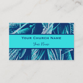 Tarjeta De Presentación Iglesia cristiana Pastor Naturaleza turquesa moder