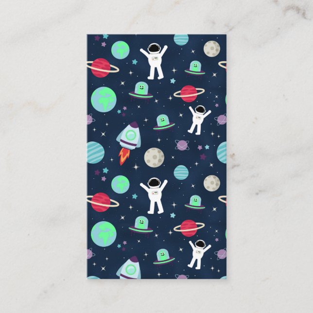 Tarjeta De Presentación Ilustracion de patrón de espacio (Anverso)