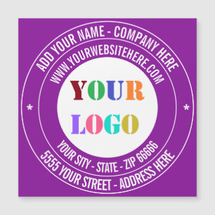 Tarjeta de presentación imán con texto de logotipo