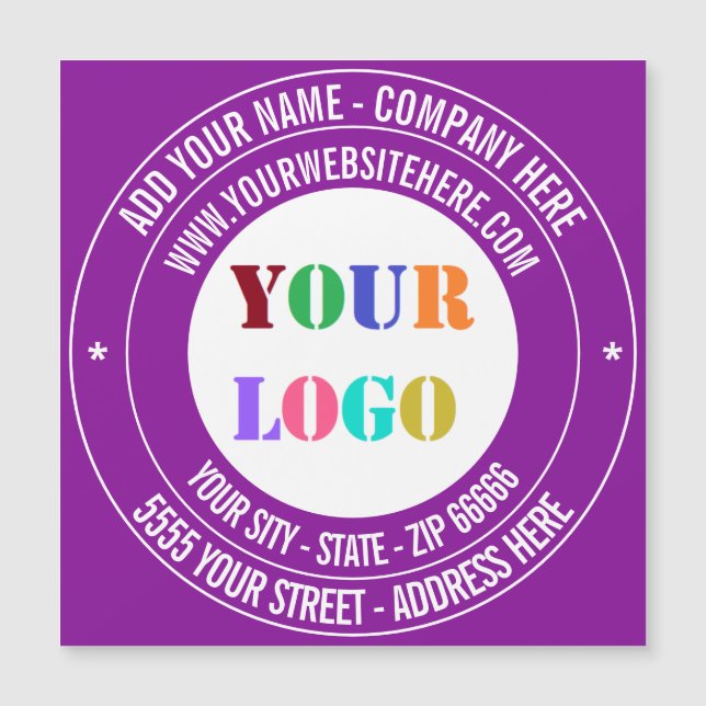 Tarjeta de presentación imán con texto de logotipo (Anverso)