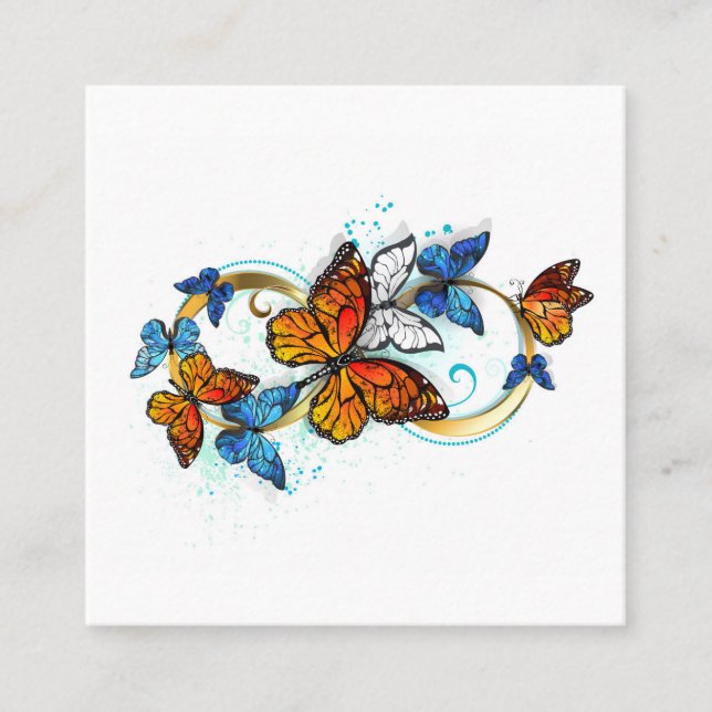 Tarjeta De Presentación Infinidad de Mariposas Monarca (Anverso)