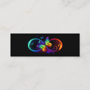 Tarjeta De Presentación Infinidad vibrante con mariposa arco iris sobre ne