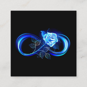 Tarjeta De Presentación Infinito brillante con rosa azul