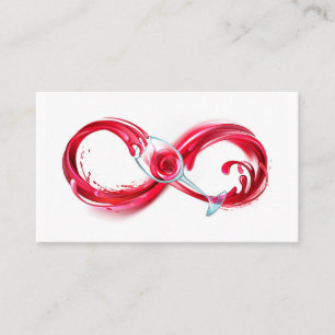 Tarjeta De Presentación Infinito con vino Rojo