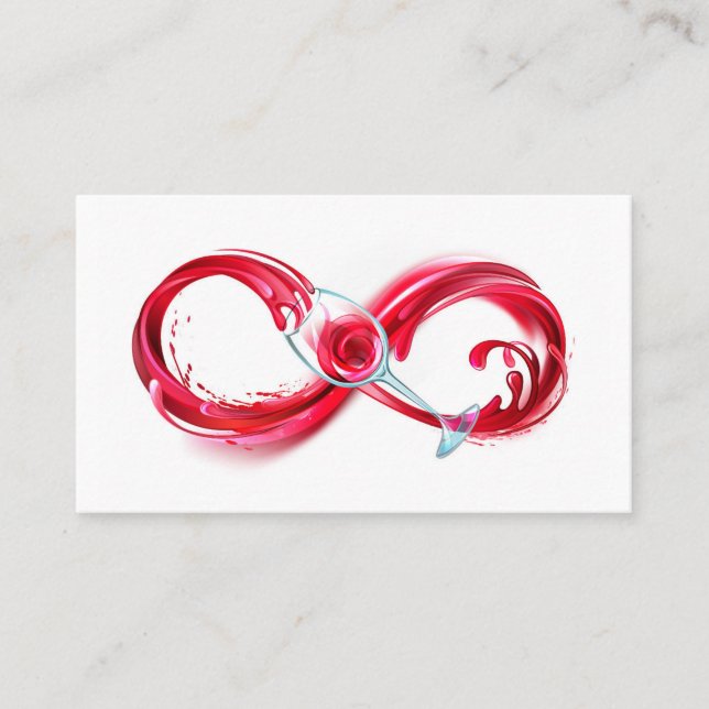 Tarjeta De Presentación Infinito con vino Rojo (Anverso)