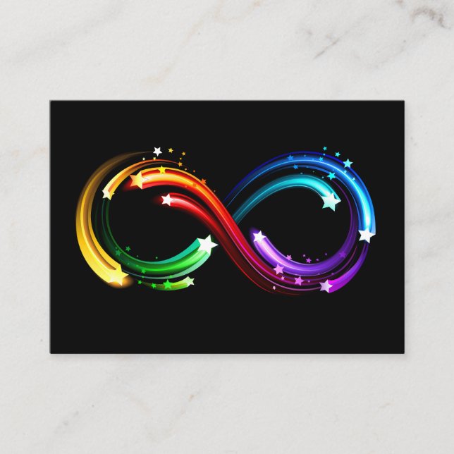 Tarjeta De Presentación Infinity symbol of rainbow comets (Anverso)