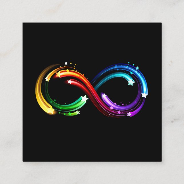 Tarjeta De Presentación Infinity symbol of rainbow comets (Anverso)