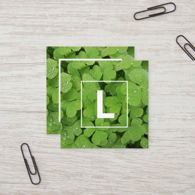 Tarjeta de presentación inicial del trébol verde (Anverso/Reverso In Situ)