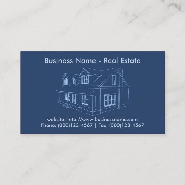 Tarjeta de presentación inmobiliaria: Diseño de la (Anverso)