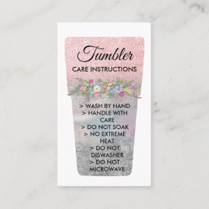 Tarjeta De Presentación Instrucciones de cuidado de vinilo para tumbler