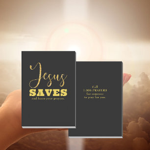 Tarjeta De Presentación Jesús salva al Purpurina dorado amarillo