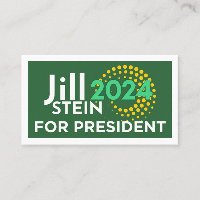 Tarjeta De Presentación Jill Stein Para Presupuesto Del Presidente 2024 (Anverso)