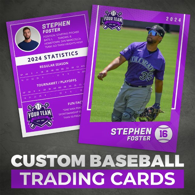 Tarjeta De Presentación Jugador de Béisbol Purple Baseball Card Pro (Subido por el creador)
