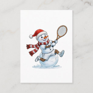 Tarjeta De Presentación Jugador de Tenis Muñeco de Nieve Navidad 2026 Fies