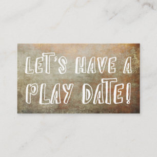 Tarjeta De Presentación Jugadora Naranja Brown Grunge Mommy Play Date Card