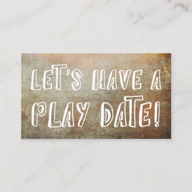 Tarjeta De Presentación Jugadora Naranja Brown Grunge Mommy Play Date Card (Anverso)