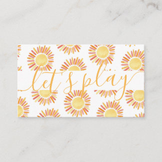 Tarjeta De Presentación Juguemos a la Sunny Playdate Parent Networking Cal