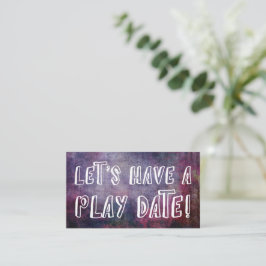 Tarjeta De Presentación Juguete Jewel Toned Grunge Mommy Play Date Card