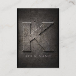 Tarjeta de presentación K monogramada Metalizado e