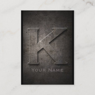 Tarjeta de presentación K monogramada Metalizado e