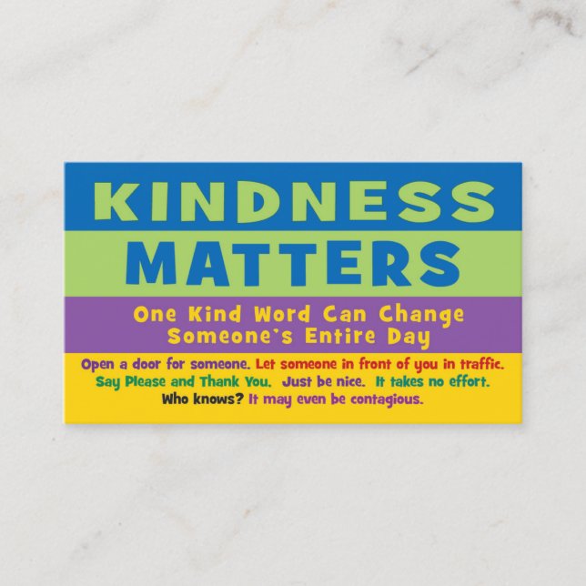 Tarjeta De Presentación Kindness Matters Cards - V2 (Anverso)