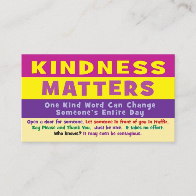Tarjeta De Presentación Kindness Matters Cards - v3 (Anverso)