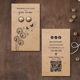 Tarjeta de presentación Kraft floral hecha a mano 