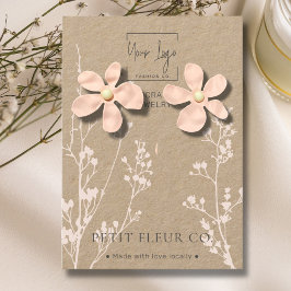 Tarjeta De Presentación Kraft Paper Wildflowers QR JewelDisplay Card