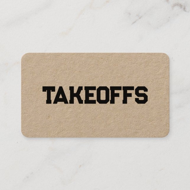 Tarjeta de presentación Kraft para TakeOffs (Anverso)
