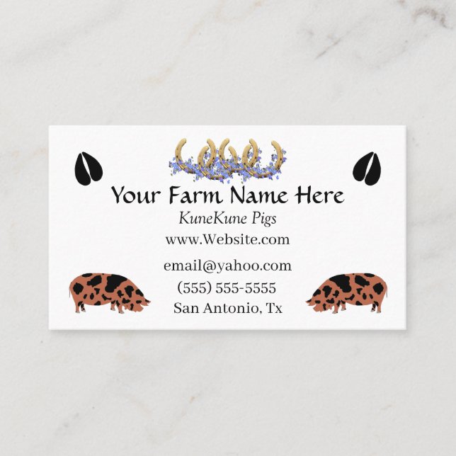 Tarjeta de presentación KuneKune Pig (Anverso)