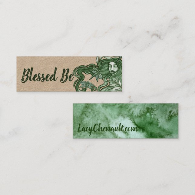 Tarjeta De Presentación La diosa de la libélula verde (Anverso / Reverso)