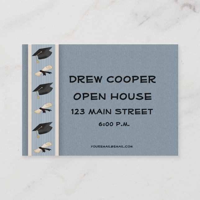 Tarjeta De Presentación La graduación distribuye el azul (Anverso)