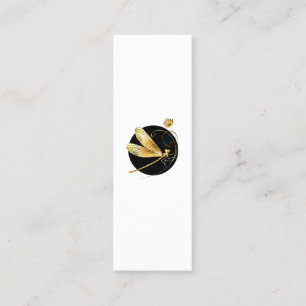 Tarjeta De Presentación La libélula dorada en círculo negro