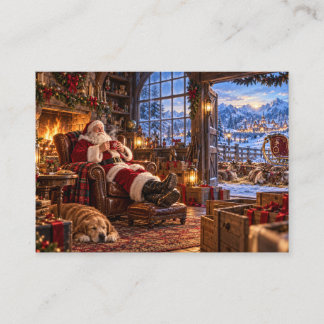 Tarjeta De Presentación La mañana después de Santa Claus y renos