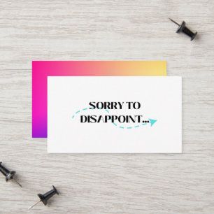 Tarjeta De Presentación Lamento Decepcionar