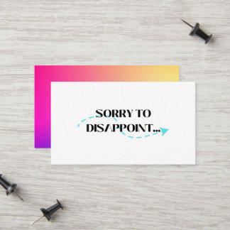 Tarjeta De Presentación Lamento Decepcionar