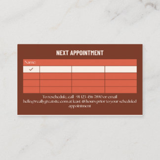 Tarjeta De Presentación Lash Appointment Reminder Card Editable