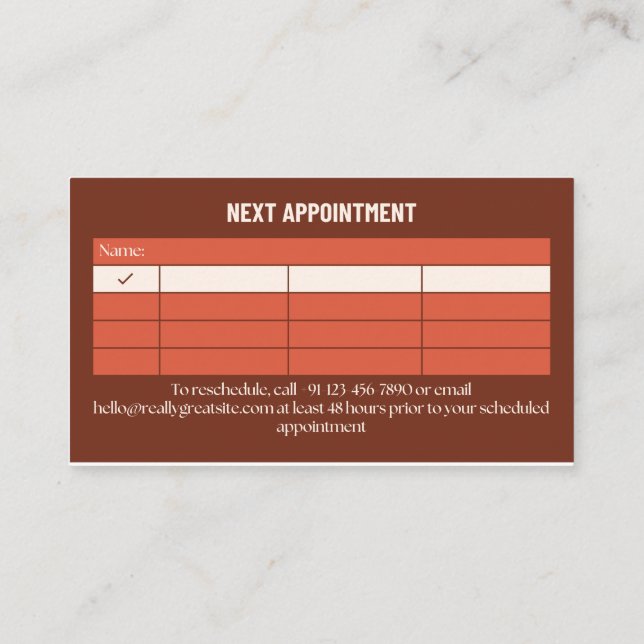 Tarjeta De Presentación Lash Appointment Reminder Card Editable (Reverso)