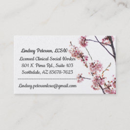 Tarjeta de presentación LCSW de árbol de cerezos e