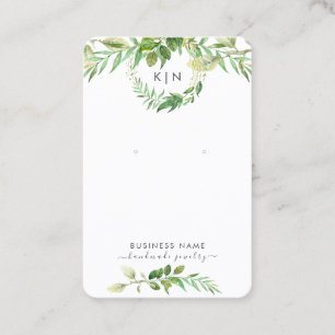 Tarjeta de presentación Leafy Green Monogram Earl